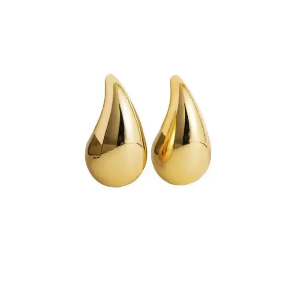 Gold Plated Water Drop Earrings - Picture 10 of 10